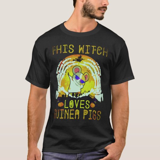 23 この魔女はモルモットが大好き ハロウィン Tシャツ (正面)