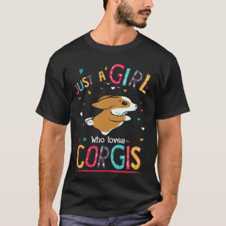 23 コーギーが大好きな女の子 Tシャツ