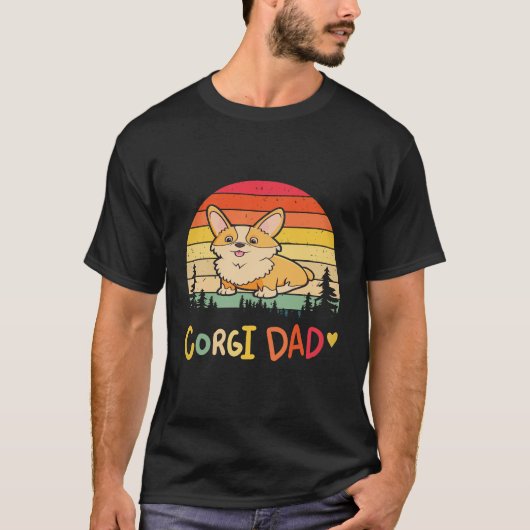 23 コーギー お父さん コーギー Tシャツ (正面)