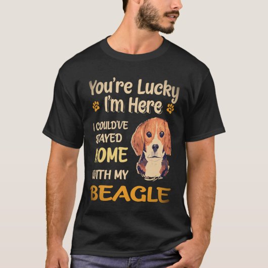 23 ビーグルと自宅で過ごす Tシャツ (正面)