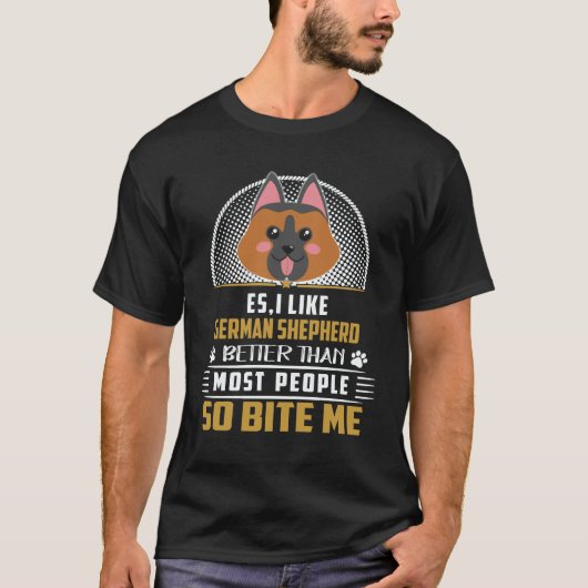 23 私はほとんどの人よりもドイツ牧羊犬が好き Tシャツ (正面)
