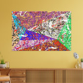 23_014、（ばちゃばちゃ）跳ねる抽象芸術 キャンバスプリント (インサイチュ (リビング))