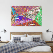 23_014、（ばちゃばちゃ）跳ねる抽象芸術 キャンバスプリント (インサイチュ (寝室))