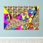 23_015、幾何学模様、立体図法、抽象芸術 キャンバスプリント (インサイチュ (ウッドフロア))