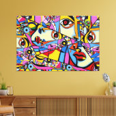 23_016，キュービズム，抽象芸術 キャンバスプリント (インサイチュ (リビング))