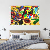 23_028,抽象芸術,キュービズム,(ばちゃばちゃ)跳ねる,芸術。 キャンバスプリント (インサイチュ (寝室))