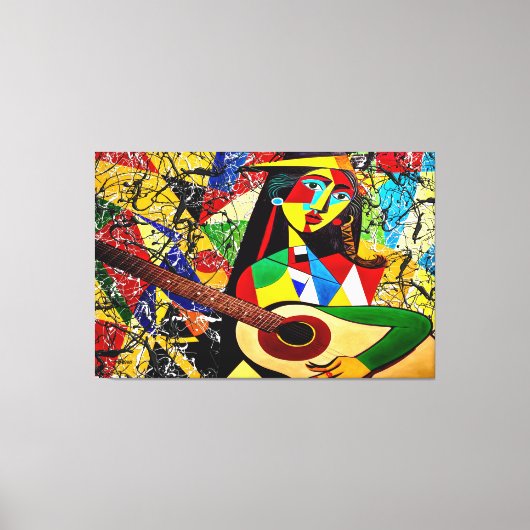 23_028,抽象芸術,キュービズム,(ばちゃばちゃ)跳ねる,芸術。 キャンバスプリント (正面)