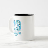 23 bruh Camo Gamma Blue Matching , gamma blue, bas ツートーンマグカップ (正面左)