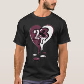 23 Drip Heart High Bordeaux 1s Matching Tシャツ (正面)