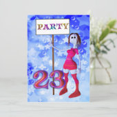 23rd誕生日パーティーの看板の招待状 招待状 (スタンド正面)