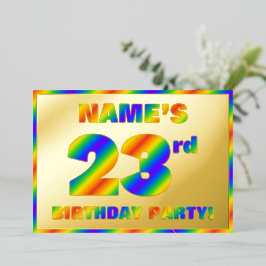 23rd Birthday Party —おもしろい、レインボースペクトル「23」 箔招待状