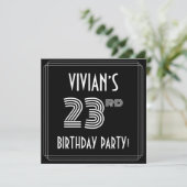 23rd Birthday Party:アールデコスタイル(名前をカスタムする付) 招待状 (スタンド正面)