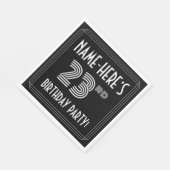 23rd Birthday Party:アールデコスタイル+名前をカスタムする スタンダードランチョンナプキン (角)