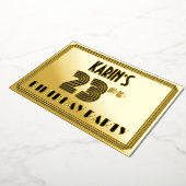 23rd Birthday Party —アールデコスタイル「23」 & Name 箔招待状 (回転した状態)