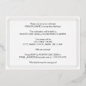 23rd Birthday Party —アールデコスタイル「23」 & Name 箔招待状 (裏面)