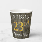 23rd Birthday Party — フェイク金ゴールド&ウッドフェイク・ルックス 紙コップ (裏面)