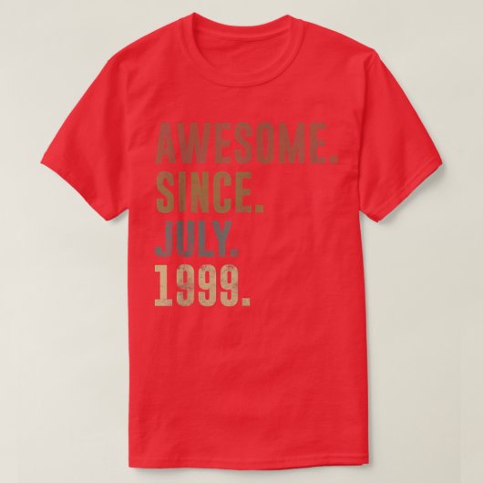 23rd Birthday Vintage Awesome Since July 1999  Tシャツ (デザイン正面)