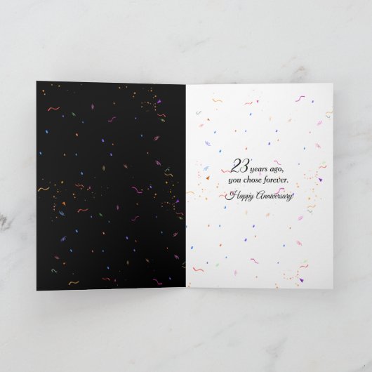 23rd Wedding Anniversary Champagne Toast カード (内部)