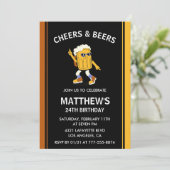 24おもしろい歳の誕生日招待状応援とビール 招待状 (スタンド正面)
