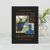 24のクラス写真バイオスクールカラー卒業 招待状 (スタンド正面)