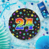 24イベントはっきりした:,おもしろい, カラフル Rainbow 24 ペーパープレート (パーティー)