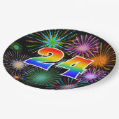 24イベント-おもしろいカラフル、はっきりした、虹24 ペーパープレート (アングル)