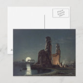 24イラストレットの一つ、メムノンの巨像、テーベス ポストカード (正面/裏面)