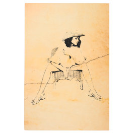 24インチx 36インチWickerの女性 メタルプリント