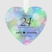 24エレガントth Opalの結婚記念日お祝い オーナメント (裏面)
