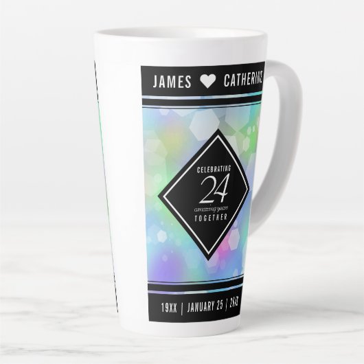 24エレガントth Opalの結婚記念日お祝い カフェラテマグ (右アングル)