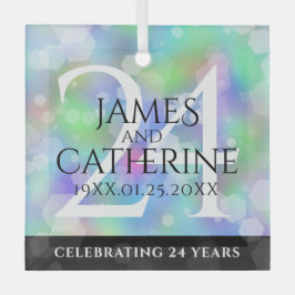 24エレガントth Opalの結婚記念日お祝い ガラスオーナメント