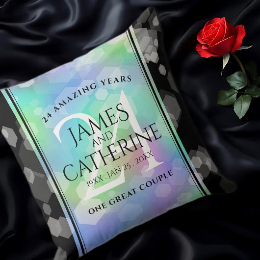 24エレガントth Opalの結婚記念日お祝い クッション