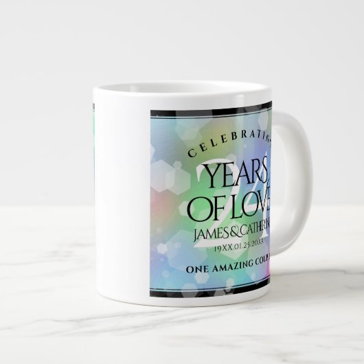 24エレガントth Opalの結婚記念日お祝い ジャンボコーヒーマグカップ (正面右)