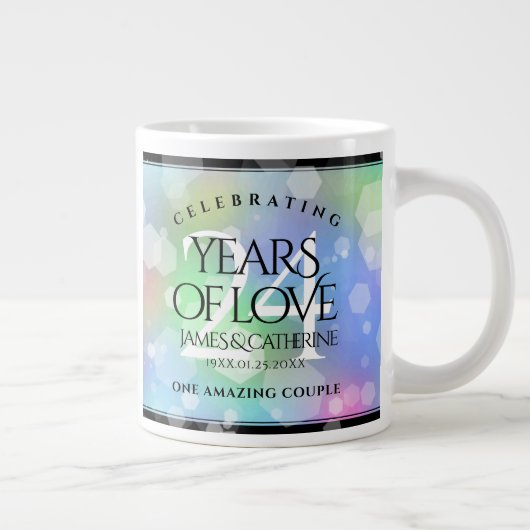 24エレガントth Opalの結婚記念日お祝い ジャンボコーヒーマグカップ (右)