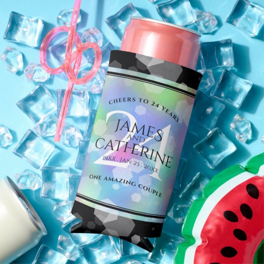 24エレガントth Opalの結婚記念日お祝い スリム缶クーラー (インサイチュ 夏)