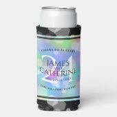 24エレガントth Opalの結婚記念日お祝い スリム缶クーラー (Seltzer正面)