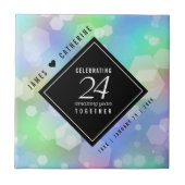 24エレガントth Opalの結婚記念日お祝い タイル (正面)