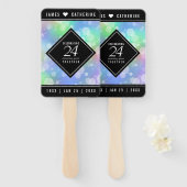 24エレガントth Opalの結婚記念日お祝い ハンドファン (正面&裏面)