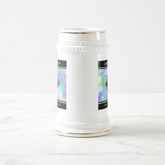 24エレガントth Opalの結婚記念日お祝い ビールジョッキ (中央)