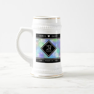 24エレガントth Opalの結婚記念日お祝い ビールジョッキ