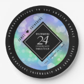 24エレガントth Opalの結婚記念日お祝い ペーパープレート (正面)