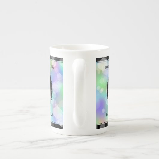 24エレガントth Opalの結婚記念日お祝い ボーンチャイナマグカップ (裏面)