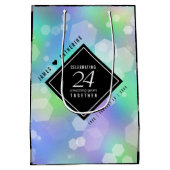 24エレガントth Opalの結婚記念日お祝い ミディアムペーパーバッグ (裏面)