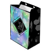 24エレガントth Opalの結婚記念日お祝い ミディアムペーパーバッグ (裏面アングル)