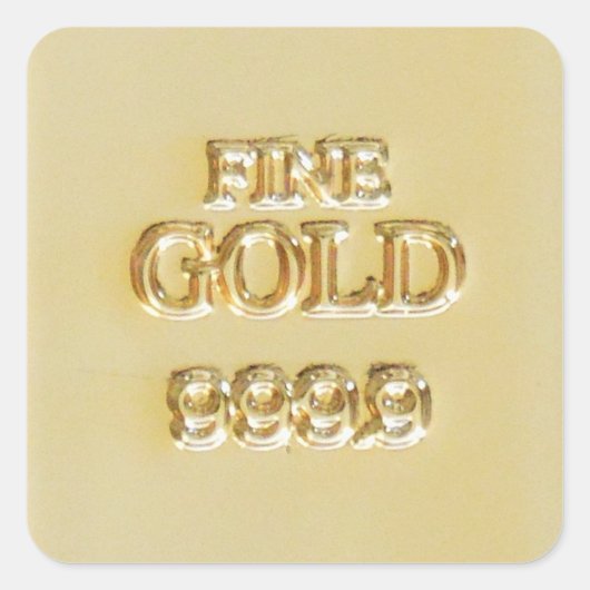 24カラット金ゴールドブリオンバー スクエアシール (正面)