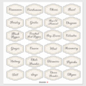 24キッチンハーブとスパイスのパントリーラベルのシール シール (シート)