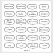 24キッチンハーブとスパイスのラベルモダンシール シール (シート)