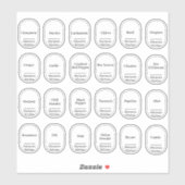 24キッチンハーブとスパイス、アーチラベルシール シール (シート)