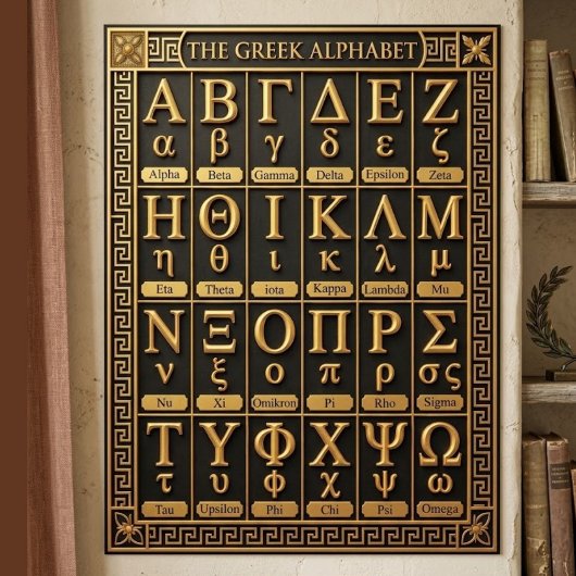 24ギリシャアルファベット文字ギフト - 審美的なギリシャ ポスター