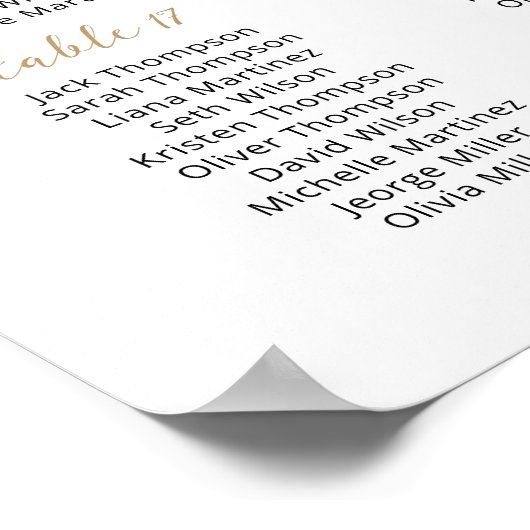 24テーブル席の座席表プランを見つける ポスター (角)